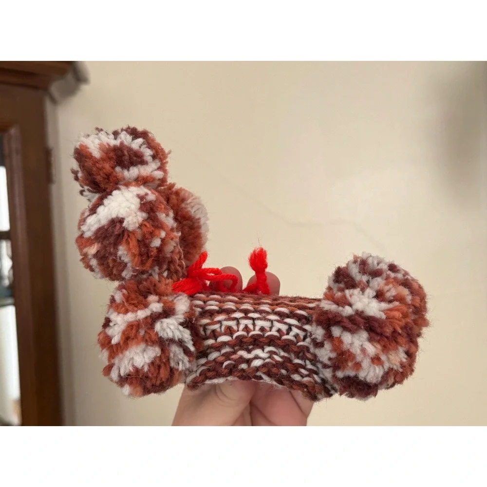 Vintage Brown and White Crocheted Poodle Soap Holder | Kitschy Knitted Dog